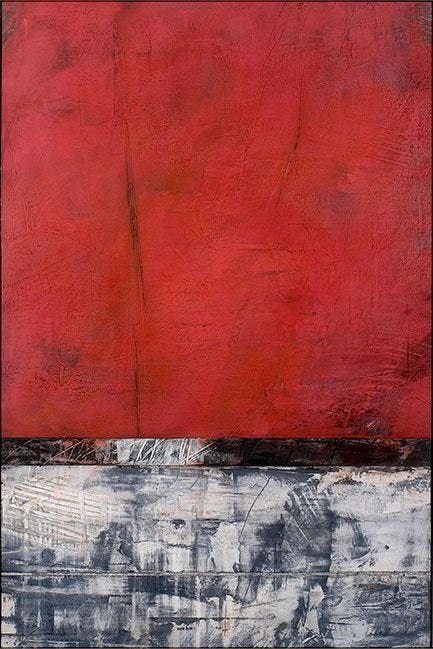 Painting Hand-painted Original Oversize Red Gray Abstract Canvas Artwork G8UCS